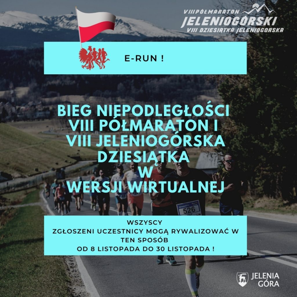 Bieg Niepodległości – VIII Półmaraton i VIII Jeleniogórska Dziesiątka w wersji wirtualnej.