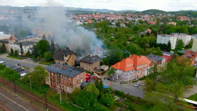 Pożar budynku przy Karola Miarki Pożar budynku przy Karola Miarki