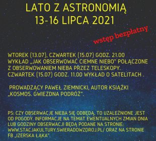 Izerska Łąka zaprasza na “Lato z Astronomią” Izerska Łąka zaprasza na “Lato z Astronomią”