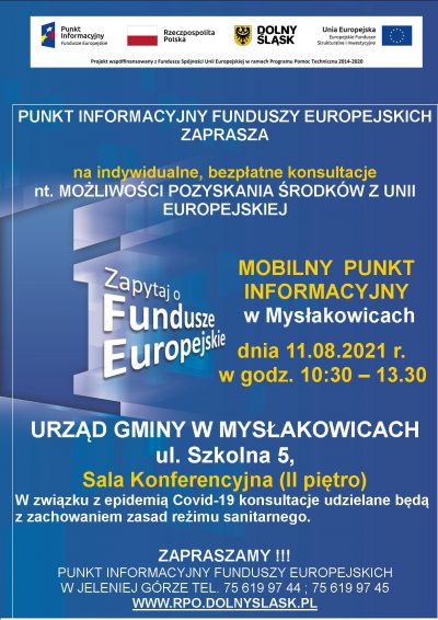 Mobilny Punkt Informacyjny Funduszy Europejskich w Mysłakowicach