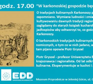 Prelekcja w ramach Europejskich Dni Dziedzictwa pt. “Smaki dziedzictwa”