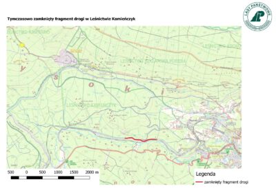 Zamknięty szlak w okolicach Wiciarki