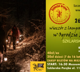 Wieczorny spacer z lampami naftowymi po Ogrodzie Ducha Gór