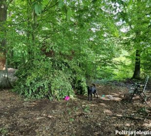 Ukrył się w lesie w szałasie, bo nie chciał iść do więzienia