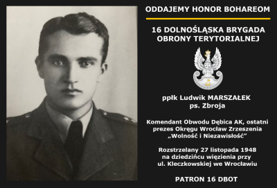 Uroczyste upamiętnienie ppłk. Ludwika Marszałka ps. „Zbroja” w 110. rocznicę urodzin