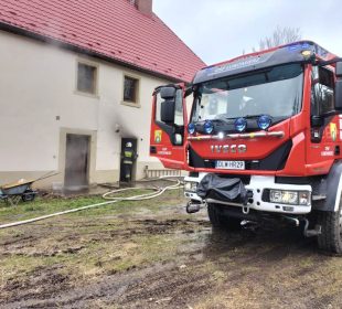 Pożar w budynku w Lubomierzu