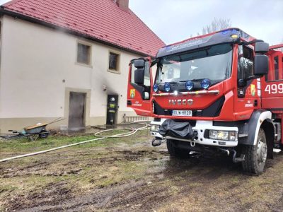 Pożar w budynku w Lubomierzu